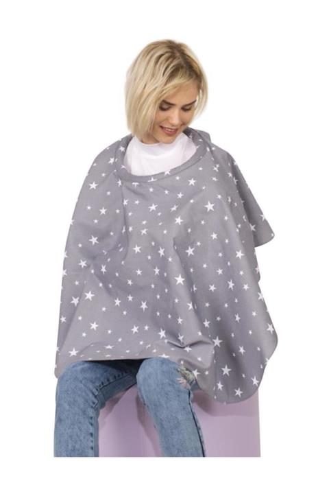 Sevi Bebe Anne Emzirme Örtüsü Önlüğü ART-6280 Gri Yıldız