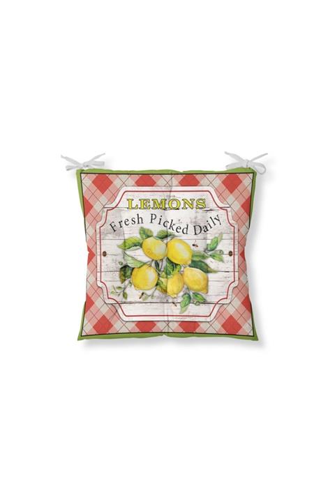 Ay Dijital Lemons Desenli Pofuduk Sandalye Minderi