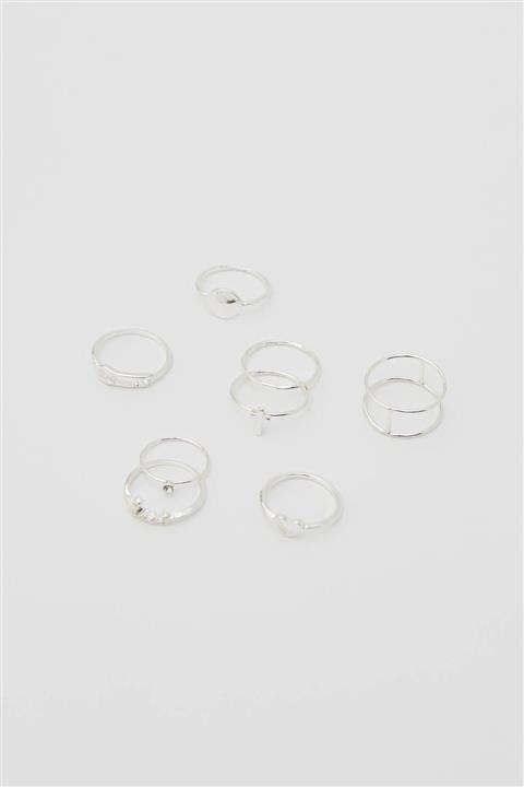 Pull & Bear 8’Li Metalik Yüzük Seti