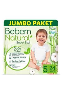 Bebem Natural Bebem Bebek Bezi Natural Jumbo Pk Beden:5 (11-18kg) Junior 24 Adet