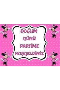 Parti Seza Minnie Mouse 50*35 Cm Bıranda Iyiki Doğdun Afişi