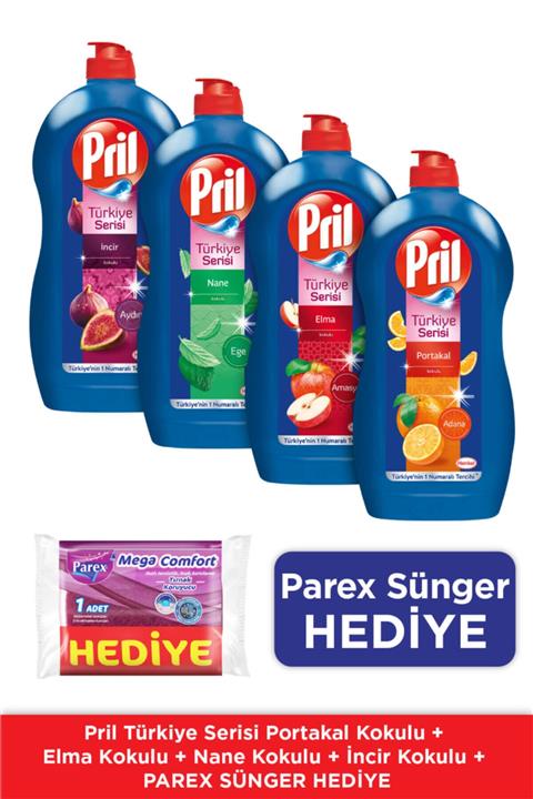 Pril 1350g Türkiye Serisi *4'lü Set / Parex Sünger Hediye