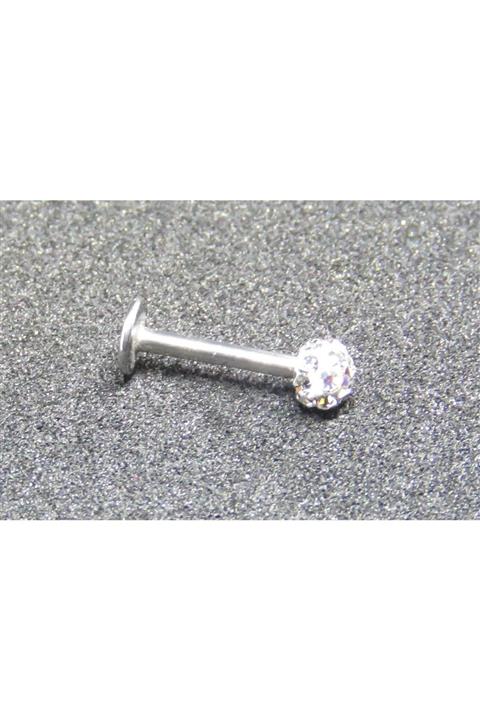 Işıl Işıl Cerrahi Çelik Zirkon Taşlı, Kıkırdak,tragus,dudak, Helix Kulak Memesi Piercing