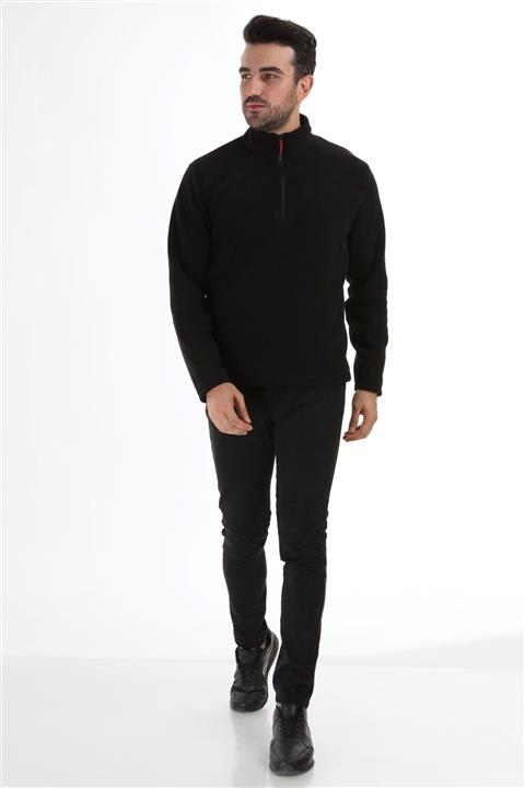 Honest Unisex Siyah Tek Fermuarlı Polar