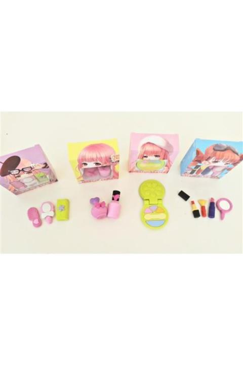 Kahraman Makyaj Malzemesi Figürlü Karışık Silgi Seti - Kozmetik 3d Silgi ( 1 Adet )