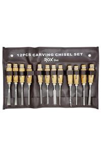 Rox Wood 12 Parça Tokmak Tip Ahşap Oyma Seti 15399084