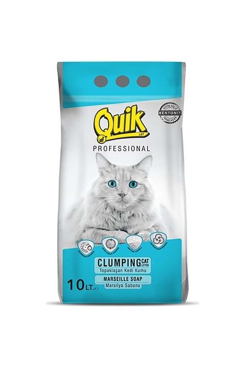 Quik Marsilya Sabunlu Ince Taneli Bentonit Topaklanan Kedi Kumu 10 Lt