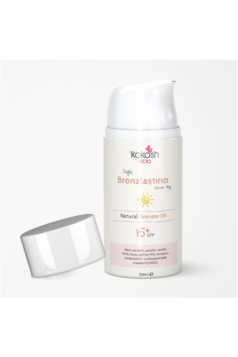 KokoshAbla Doğal Bakım Ürünleri Doğal Bronzlaştırıcı Bakım Yağı 50 ml 15 Spf