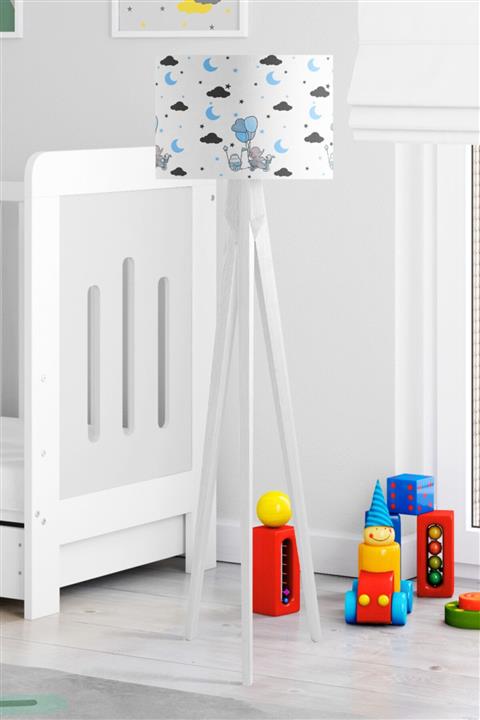 Çekirdek Home Bisikletli Fil Beyaz Zemin Çocuk Odası Lambader