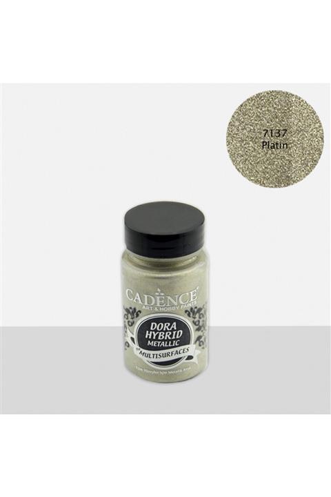 Cadence Dora Hibrit Metalik Multisurface Akrilik Boya 90 Ml 7137 Platin