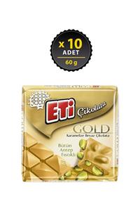 Eti Gold Antep Fıstıklı Karamelize Beyaz Çikolata 60 g x 10 Adet