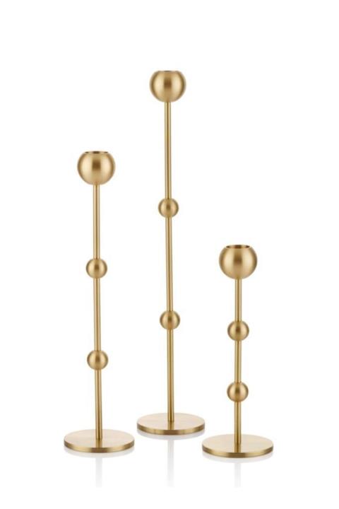 The Mia Brass Serisi Pirinç Gold 3'lü Şamdan Seti Brs0095