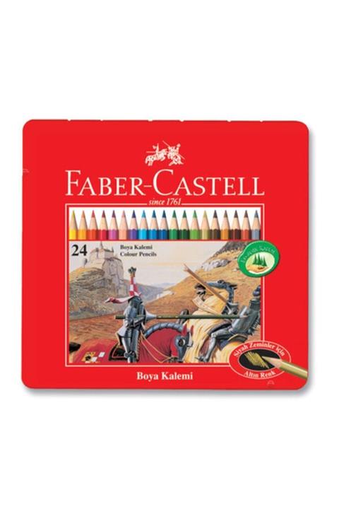 Faber Castell Faber Kuruboya Kalemi 24 Renk Metal Kutu (uzun)