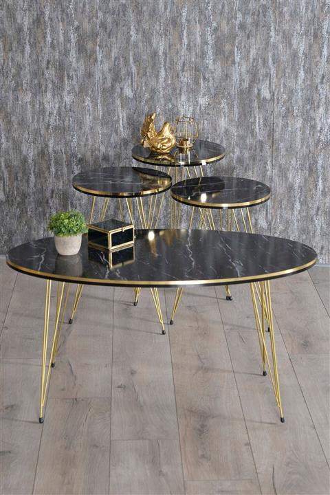 AS DESİGN Firkete Tel Sehpa Ayağı (ALTIN SARISI - 54 CM - 4'LÜ PAKET)