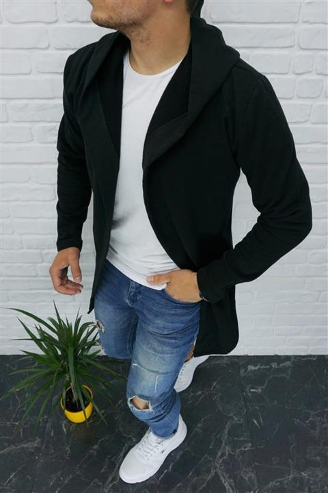 DYNAMO Erkek Siyah Uzunkol Panço Ceket 6598