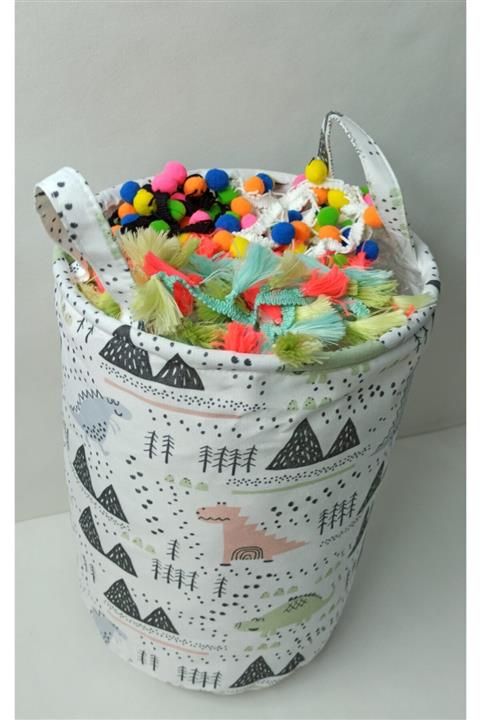 RENKLİ EV DÜNYAM Desenli Silindir Organizer