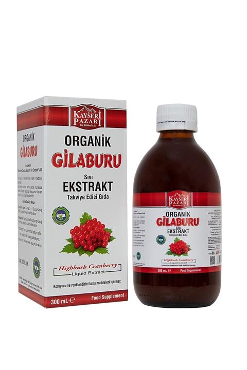 Kayseri Pazarı Organik Gilaburu Sıvı Ekstraktı 300ml Cam Şişe
