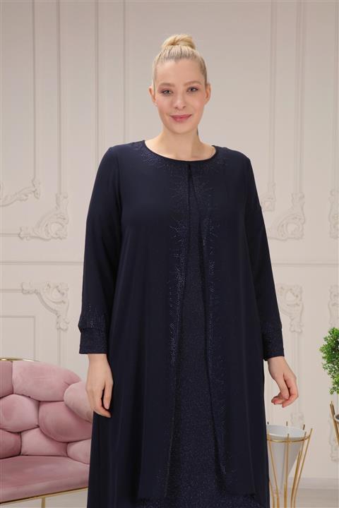 PERYA TEKSİL Sim Kumaş Ve Taş Işlemeli Abiye Elbise