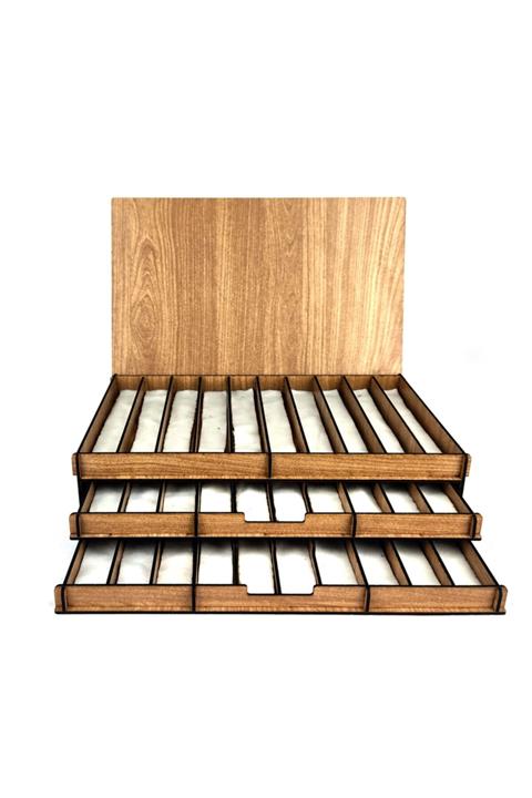 SapSucker 3 Katlı  Mdf Ahşap Lazer Kesim Tesbih Kutusu