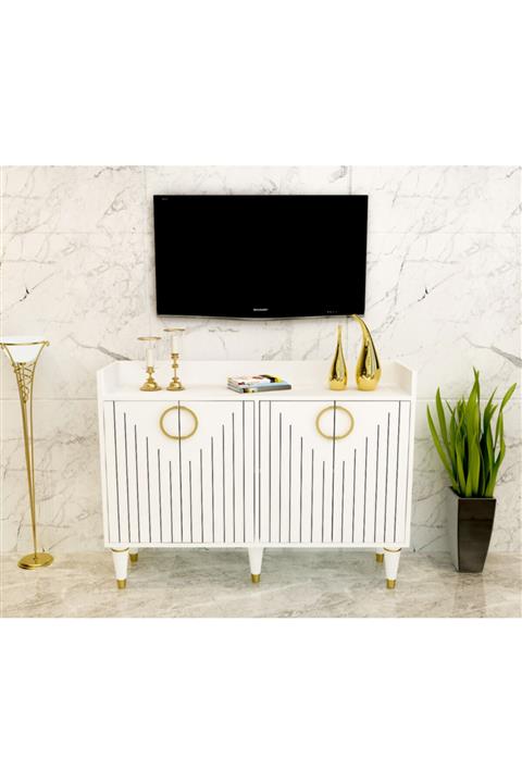 cantek Rosa Tv Ünitesi-konsol Beyaz-beyaz