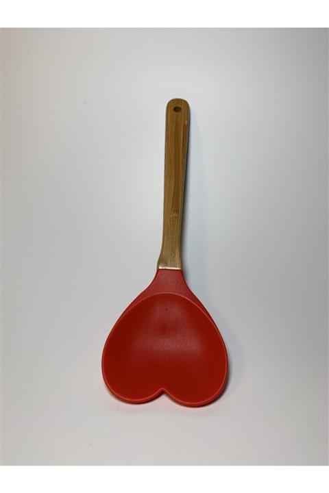 ACAR HOME Kalp Şekilli Silikon Spatula Kırmızı