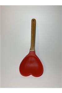 ACAR HOME Kalp Şekilli Silikon Spatula Kırmızı