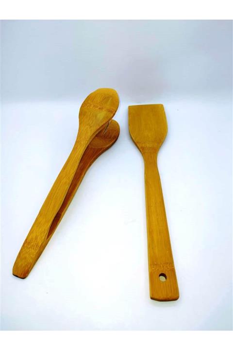 naturalife Ahşap Bambu Spatula Maşa Seti 2 ' Li Takım