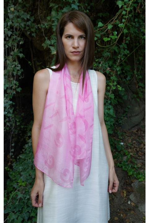 Defne&Apollon İpekçilik Saf Ipek El Boyaması Fular