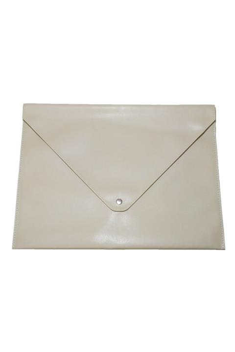 2K A4 Suni Deri Zarf Çıtçıtlı Dosya 25.5 X 33.5 Cm. Bej