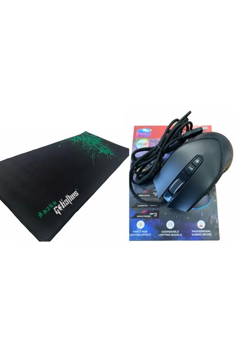 ATAEXPRESS Kaliteli 7 Tuşlu Rgb Gaming Oyuncu Mouse 3200 Dpi Pro Gaming Kablolu Maus Fare + 70cm Razer Pad