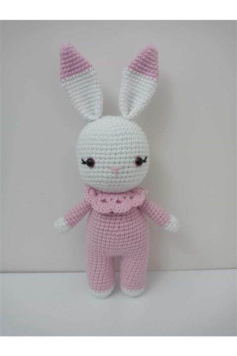 OYUNCAKPARK Pembe Miniş Tavşan Uyku Arkadaşı Amigurumi Organik Oyuncak