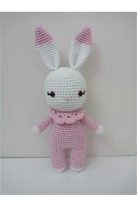 OYUNCAKPARK Pembe Miniş Tavşan Uyku Arkadaşı Amigurumi Organik Oyuncak
