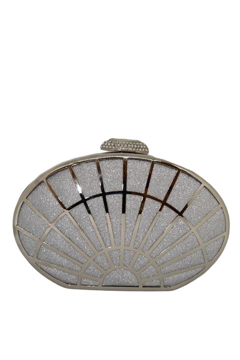 weem bag Elips Lazerli Gümüş Kum Sim Abiye Çanta