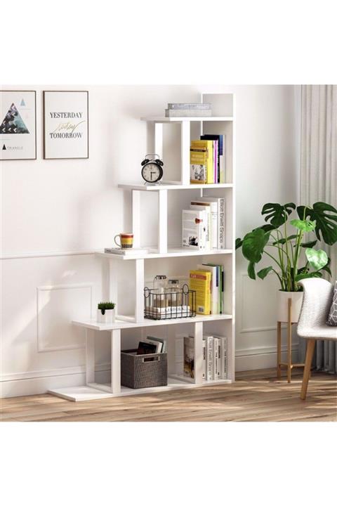 Zizuva 5 Raflı Köşe Kitaplık