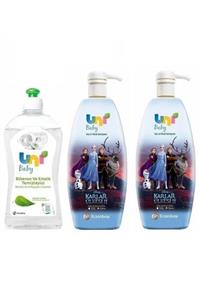 Uni Baby Unıbaby Frozen Saç Ve Vücut Şampuanı 700 Ml*2+paraben Içermeyen Temizleyici 500 Ml