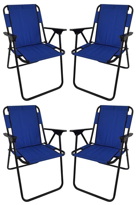 Moccastyle Mavi Plastik Kollu Sandalye 4lü