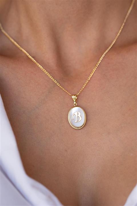 Bayar Gold B Harfli Sedef Kolye