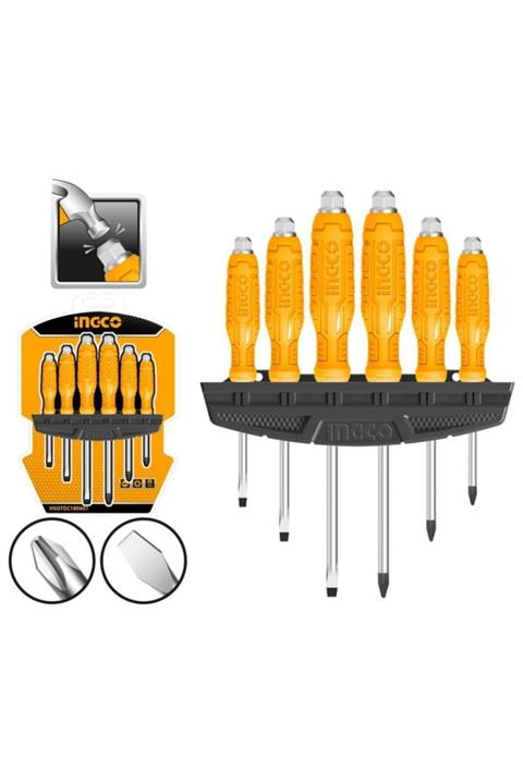 Ingco 6'lı Darbeli Tornavida Seti