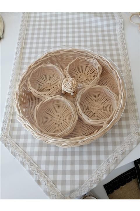HASIR DÜNYASI Rattan Bambu 5'li Çerezlik