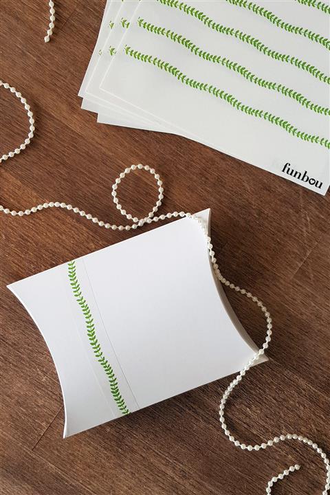 Funbou Şeffaf yaprak sticker / bant / 10 sayfa