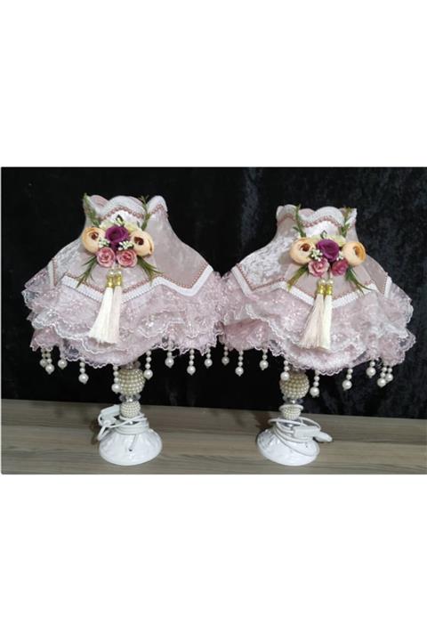 Furkan Demir Deri 2’li Süslü Abajur