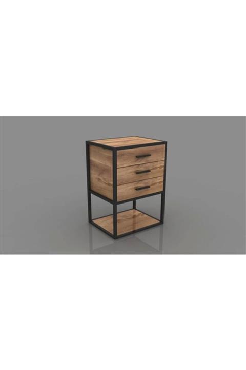 DEKOCADDE Ahşap Üç Katlı Komodin