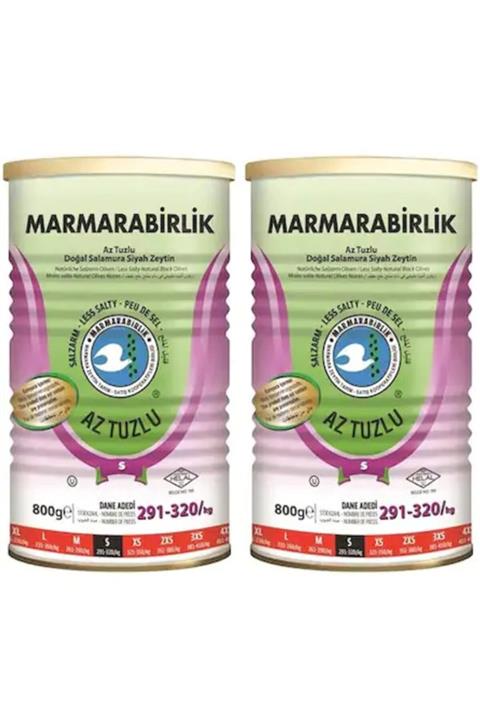 MarmaraBirlik Salamura Az Tuzlu Doğal Siyah Zeytin  800 gr 2 Adet