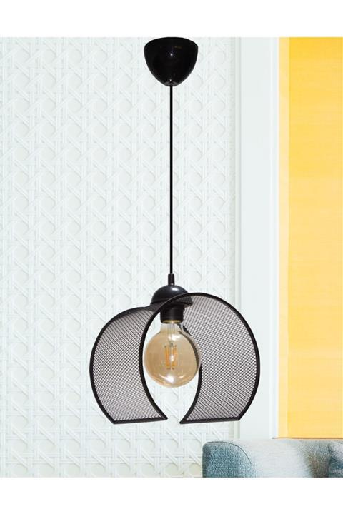 MŞ Aydınlatma Tünel Mat Siyah Tekli Avize