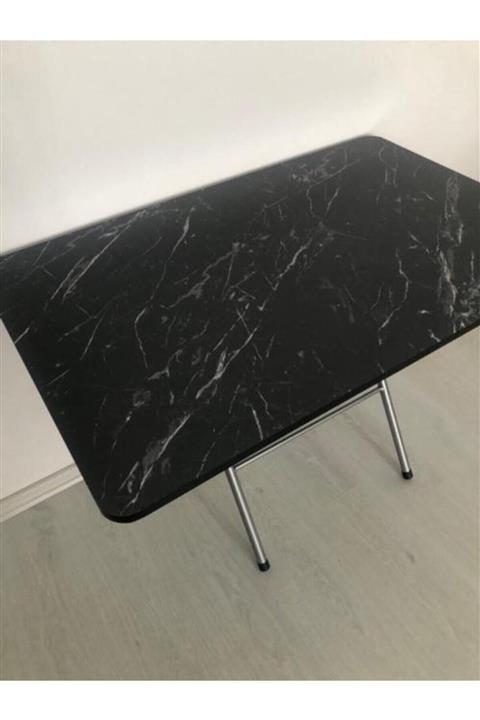 Ars Siyah Mermer Katlanabılir Masa