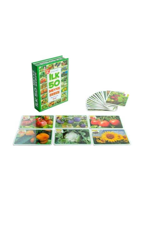 DIYTOY Ilk 50 Meyve Sebze Eğitici Hafıza Kartı