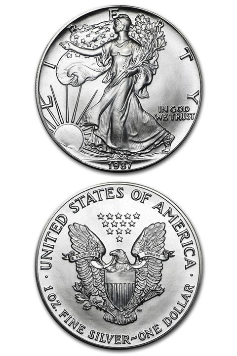Benim Koleksiyonum Amerika Birleşik Devletleri, 1 Ons Gümüş, American Silver Eagle, 1987, Çil
