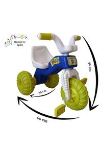 Mutlu Çocuk Bisikleti Pedallı Üç Tekerlekli Müzikli Ve Işıklı Bisiklet Lacivert Beyaz