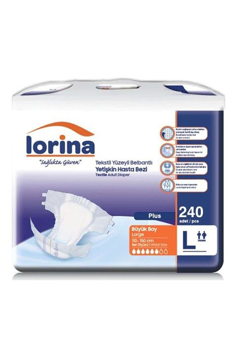 LORİNA Emici Bel Bantlı Hasta Bezi Large 240 Adet