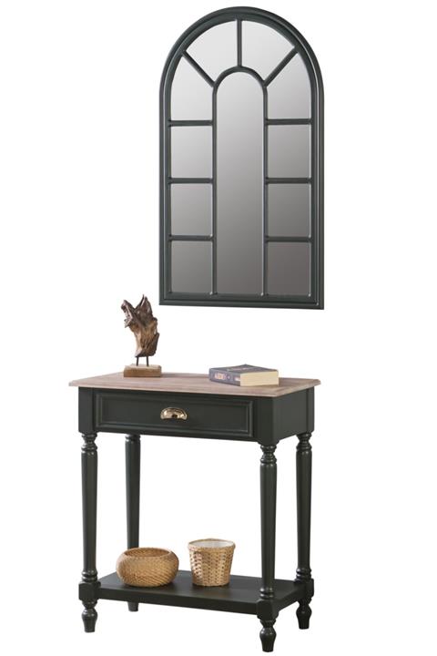 Woodenbend Louise Haki Masif Dresuar Ayna Takım